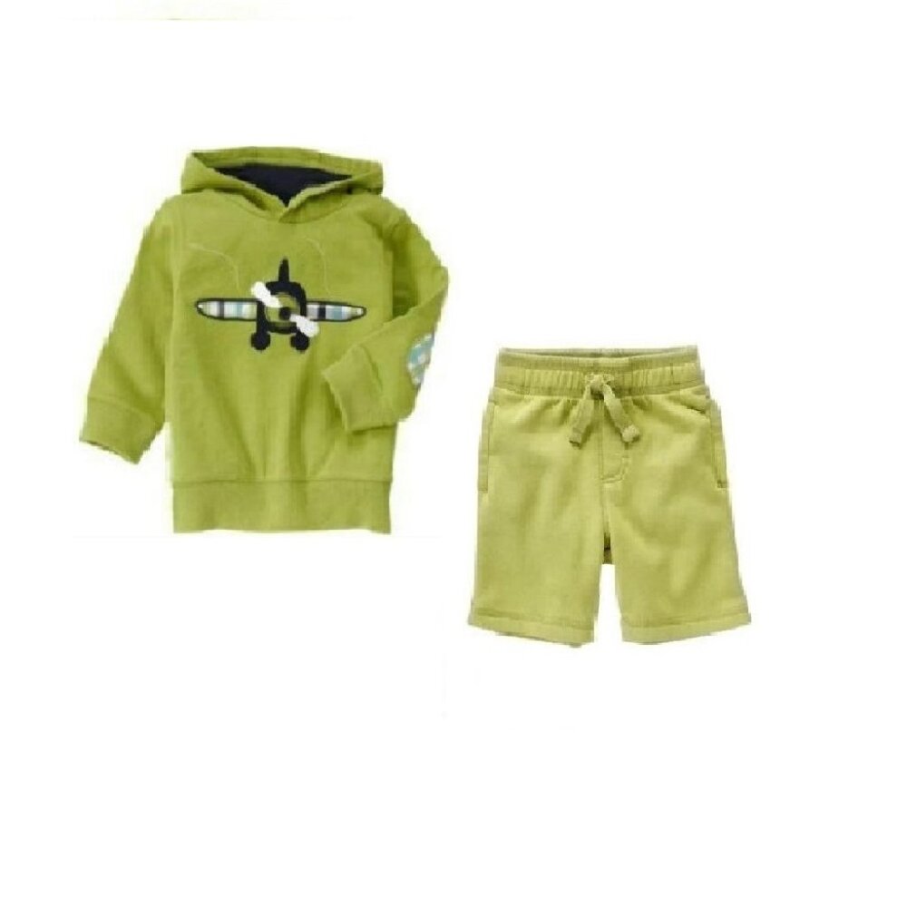 NWT Gymboree East Coast Harbor Airplane Sweatshirt & Knit Shorts 18-24 months